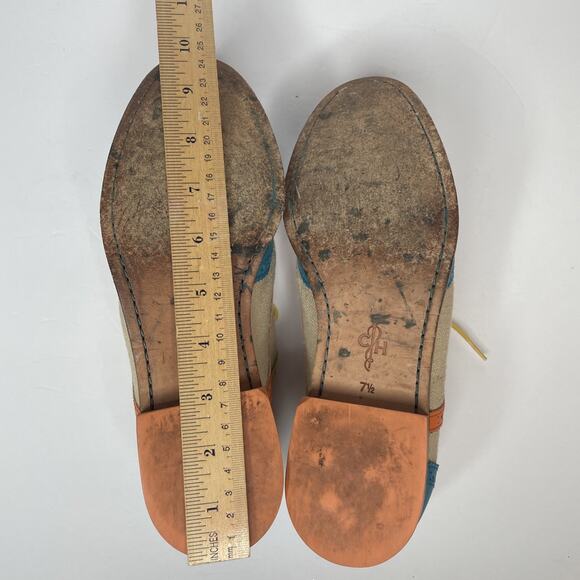 COLE HAAN Women's Wingtip Oxford Lace up Turquoise Orange Yellow D37780 7 -1/2 B - Picture 14 of 16